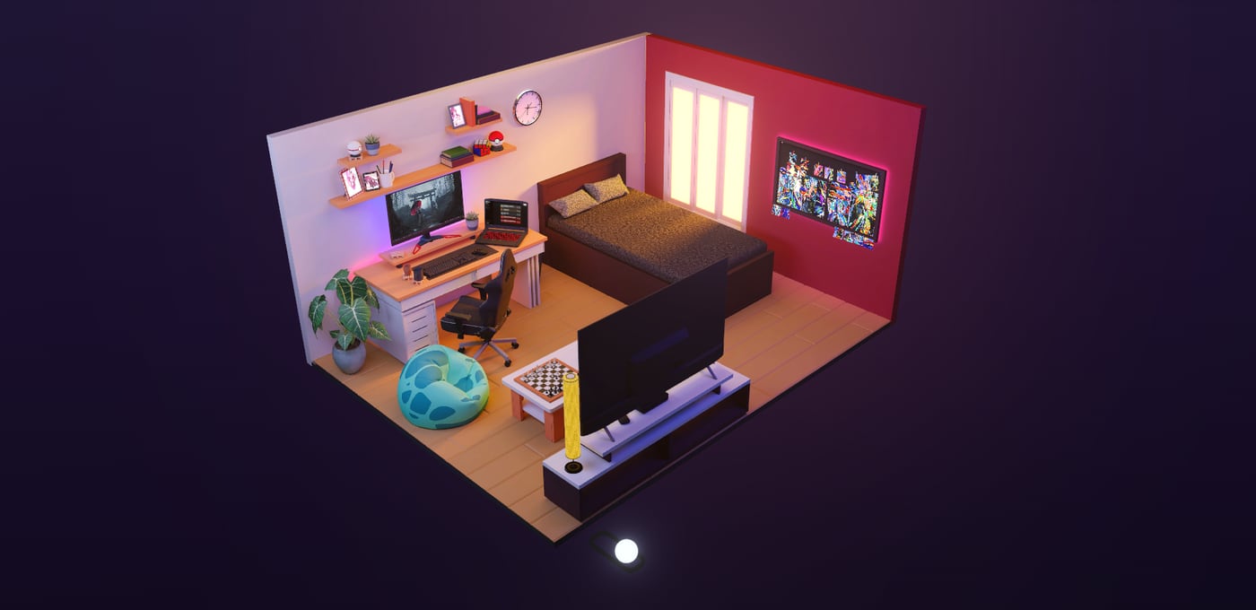 The 3D room in daylight