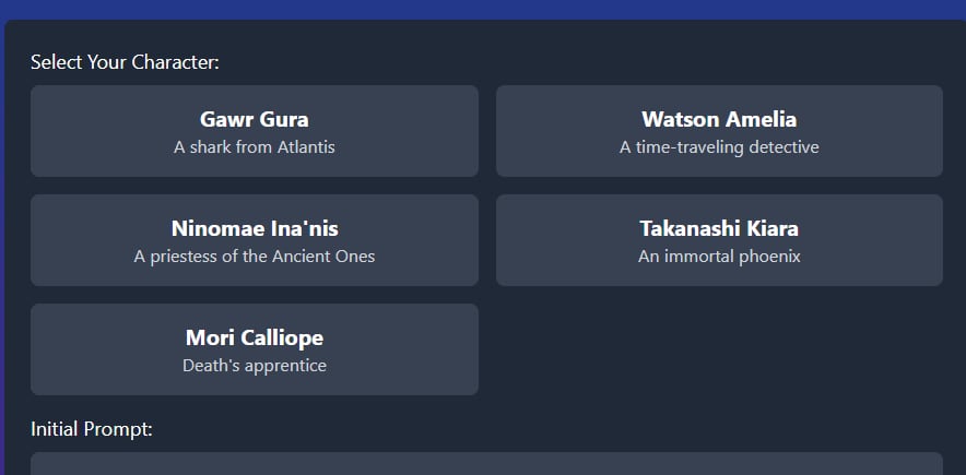 Hololive EN — AI Text RPG
