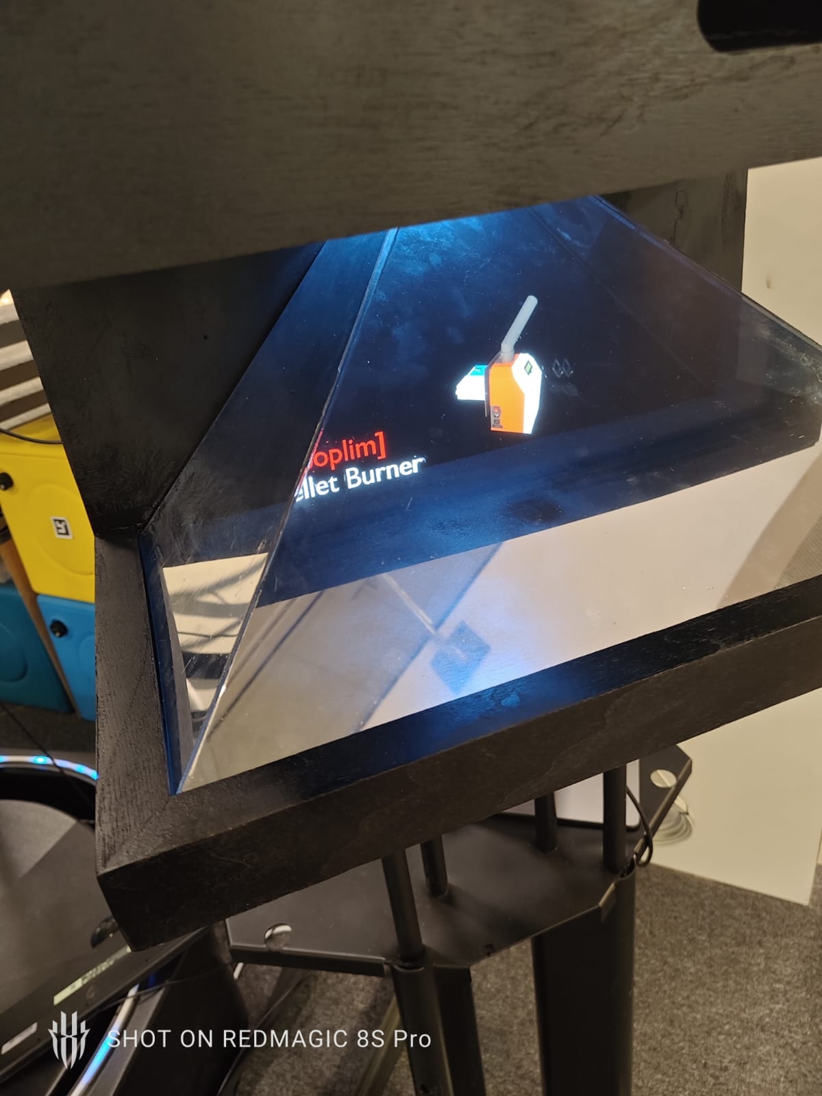 The pyramid showing a product with a label floating beside it